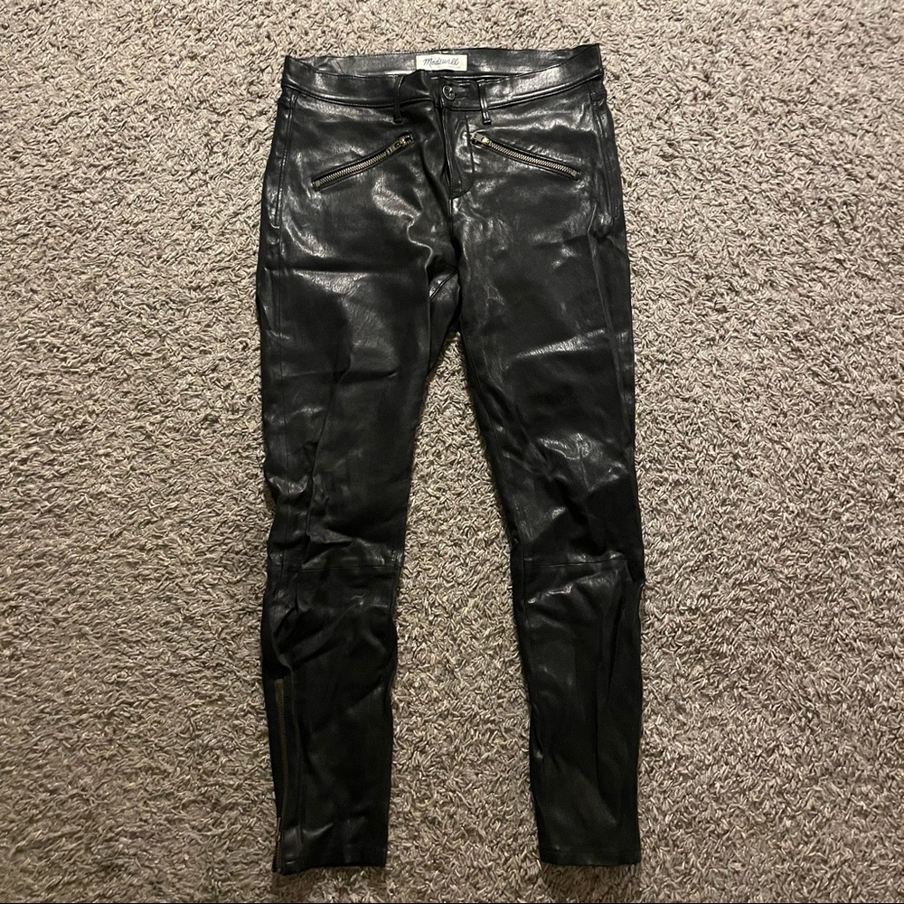 Madewell black leather pants